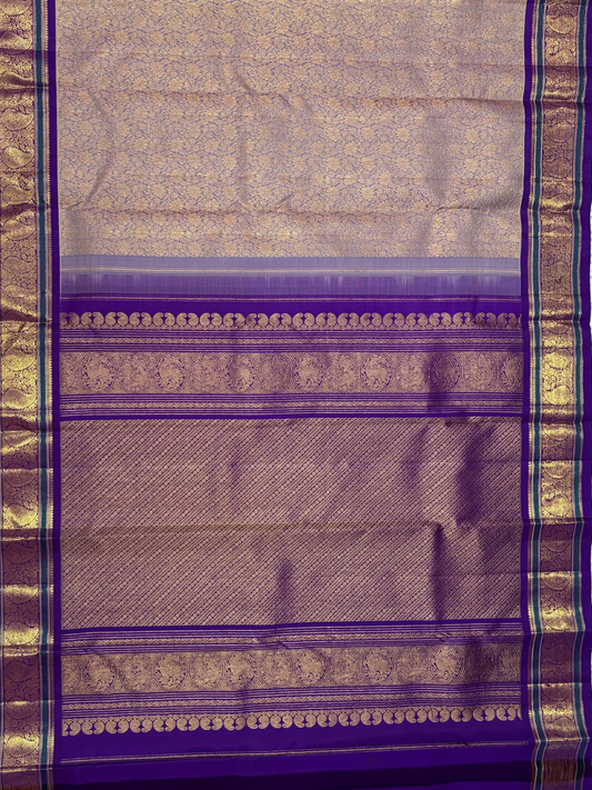 Handwoven Pure Gadwal Silk Saree | Purple