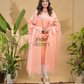 Pale Orange Jamdani 2-Piece Set Kurti & Dupatta (UNSTITCHED) -699