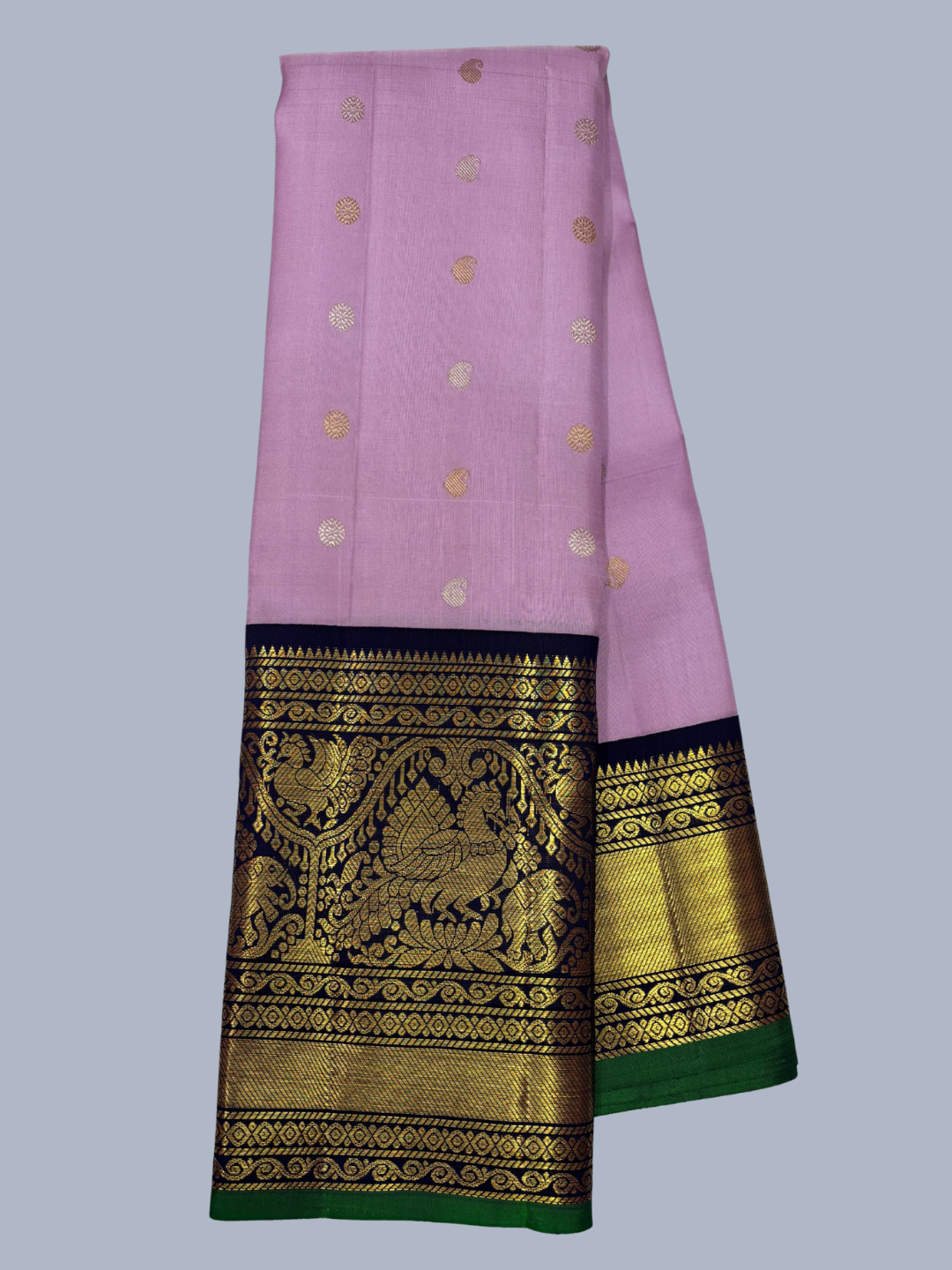 Handwoven Pure Gadwal Silk Saree  |  Lilac Purple