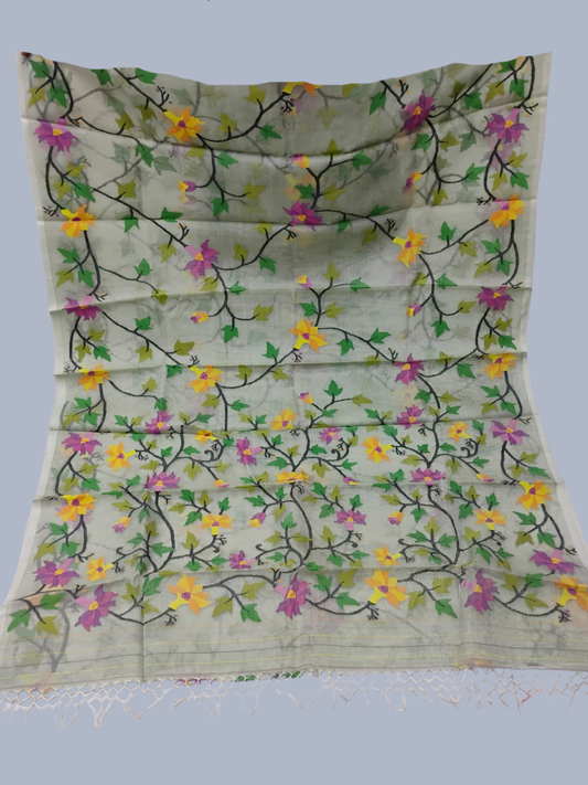 Handwoven Pure Handwoven Pure Muslin Saree  |  Honey Yellow