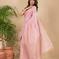 Tissue Linen Handloom Saree With Pastel Pink - 025