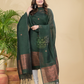 Forest Green Muslin Linen 2-Piece Set Kurti & Dupatta (UNSTITCHED) - 868
