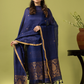 Handwoven Jamdani Linen Unstitched 2-piece Kurti | Navy Blue