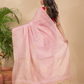 Tissue Linen Handloom Saree With Pastel Pink - 025
