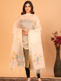 Handwoven Muslin Jamdani Dupatta | Ivory White