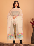 Handwoven Muslin Jamdani Dupatta | Ivory White