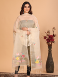 Handwoven Muslin Jamdani Dupatta | Off White