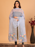 Handwoven Muslin Jamdani Dupatta | Ice Blue