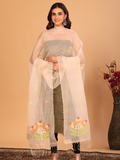 Handwoven Muslin Jamdani Dupatta | Ivory White