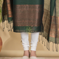 Forest Green Muslin Linen 2-Piece Set Kurti & Dupatta (UNSTITCHED) - 868