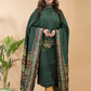 Pine Green Baluchari Linen 2-Piece Set Kurti & Dupatta (UNSTITCHED) - 054