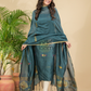 Jade Green Mercerised Cotton Meenakari Motif 2-Piece Kurti & Dupatta (UNSTITCHED)-876