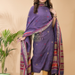 Pigeon Blue 2-Piece Set Kurti & Dupatta (UNSTITCHED) - 055