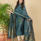 Jade Green Mercerised Cotton Meenakari Motif 2-Piece Kurti & Dupatta (UNSTITCHED)-876