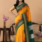 Traditional Ilkal Viscose Saree | Mustard Orange