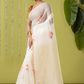 Handwoven Jamdani Muslin Saree | White | All-over Jamdani weaves