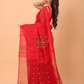 Matka Silk Saree With Classic Red - 137