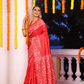 Tussar Silk Jamdani Saree With Classic Red - 111