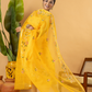 Classic Kota Doria Cotton Unstitched 2-Piece Kurti | Marigold Yellow