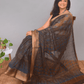 Ajrakh Exclusive designer Chanderi Saree with Zari border - 039 - indeloom