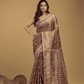 Crepe Pink Tissue Silk Jamdani Saree - 025 - indeloom