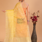 Pure Handloom Muslin Jamdani Dupatta With Mango Yellow  - 010