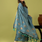 Handwoven Jamdani Linen Unstitched 2-piece Kurti | Powder Blue
