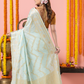 Classic Benarasi Katan Semi Silk Saree | Pale Blue