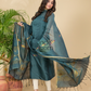 Jade Green Mercerised Cotton Meenakari Motif 2-Piece Kurti & Dupatta (UNSTITCHED)-876