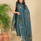 Jade Green Mercerised Cotton Meenakari Motif 2-Piece Kurti & Dupatta (UNSTITCHED)-876