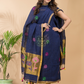Berry Blue Linen X Linen 2-Piece Set Kurti & Dupatta (UNSTITCHED) - 056
