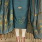 Jade Green Mercerised Cotton Meenakari Motif 2-Piece Kurti & Dupatta (UNSTITCHED)-876