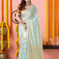 Classic Benarasi Katan Semi Silk Saree | Pale Blue