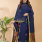 Berry Blue Linen X Linen 2-Piece Set Kurti & Dupatta (UNSTITCHED) - 056