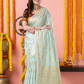 Classic Benarasi Katan Semi Silk Saree | Pale Blue