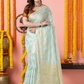 Classic Benarasi Katan Semi Silk Saree | Pale Blue