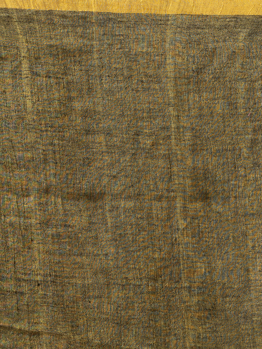 Pure Handloom Linen Saree | Olive Brown