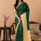 Classic Mysore Semi Silk Saree | Dark Green