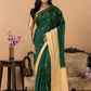 Classic Mysore Semi Silk Saree | Dark Green