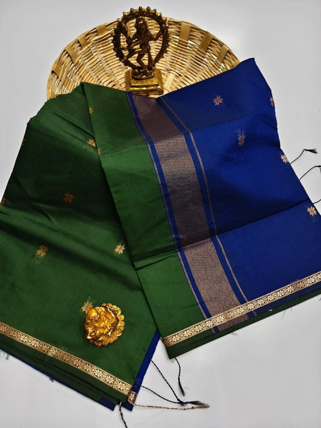 Maheshwari Silk Cotton Saree – Festive Elegance | Green