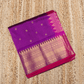 Pure handloom Korvai Silk Cotton Vairaoosi Saree in Mulberry Purple and Golden Pink with Grand Border - 161