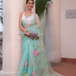 Baby Blue Hand Made Jamdani Saree -098 - indeloom