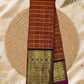 Handwoven Pure Gadwal Silk Saree | Copper Orange