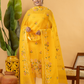 Classic Kota Doria Cotton Unstitched 2-Piece Kurti | Marigold Yellow