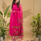 Hot Pink Jamdani 2-Piece Set Kurti & Dupatta (UNSTITCHED) -778