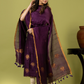Handwoven Jamdani Linen Unstitched 2-piece Kurti | Royal Purple