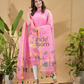 Baby Pink Jamdani 2-Piece Set Kurti & Dupatta (UNSTITCHED) -779