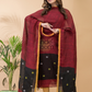 Claret | Handloom Jamdani Linen Unstitched 2-Piece Kurti