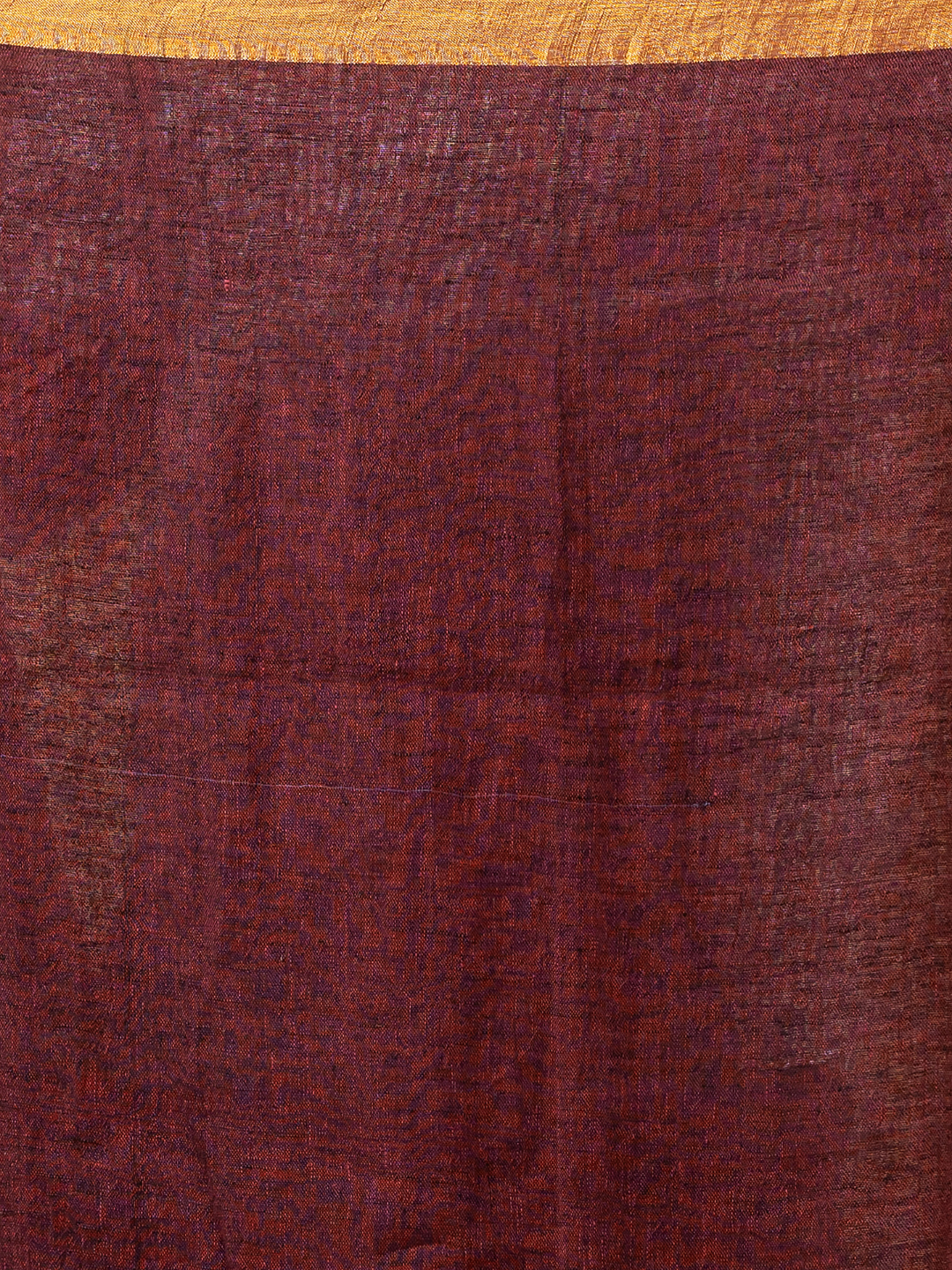 Handwoven Jamdani Linen Saree | Wine Maroon
