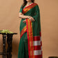 Traditional Ilkal Viscose Saree | Forest Green